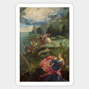 Saint George and the Dragon by Tintoretto Sticker